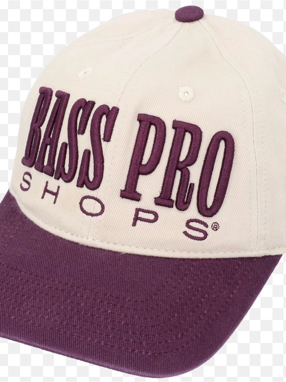 Bass Pro Shops Embroidered Five Panel Purple & Cream